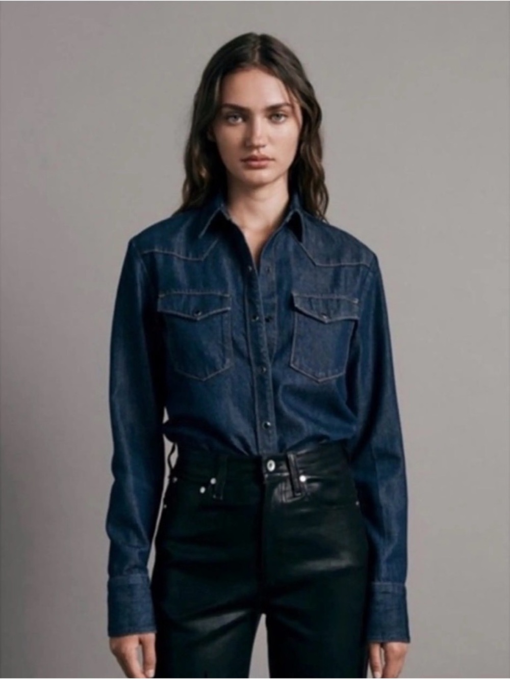 NWOT rag & bone Wyatt Denim Button-Down Shirt